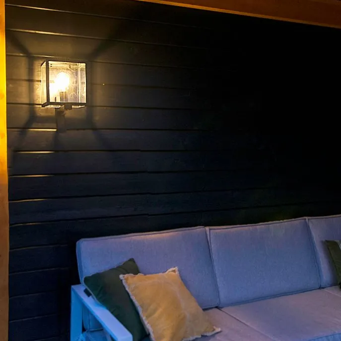 Industrielle quadratische Außenwandleuchte schwarz IP23 - Rotterdam