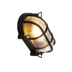 Industrielle Wand- und Deckenleuchte schwarz oval IP44 - Noutica