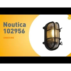 Industrielle Wand- und Deckenleuchte schwarz oval IP44 - Noutica