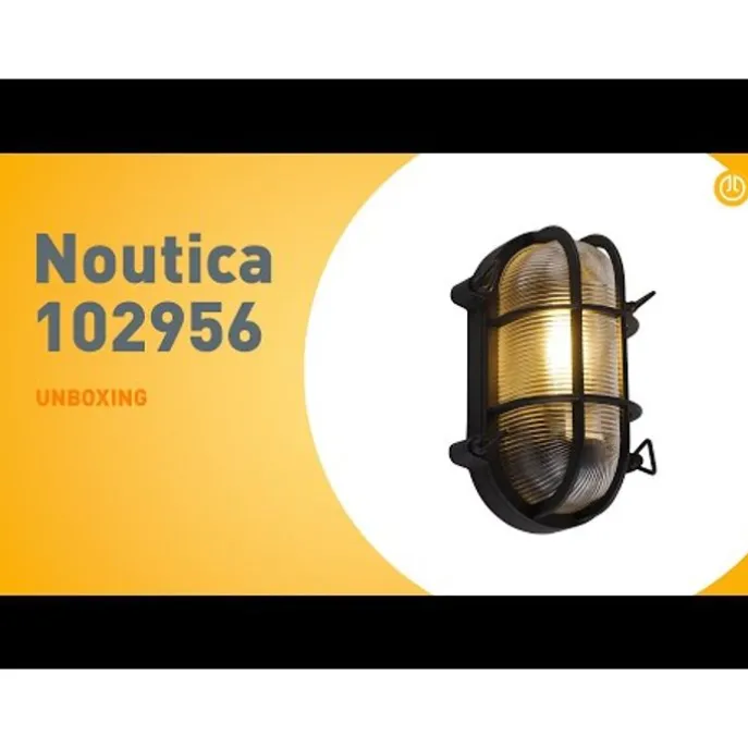 Industrielle Wand- und Deckenleuchte schwarz oval IP44 - Noutica