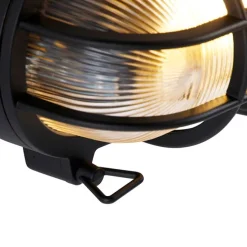 Industrielle Wand- und Deckenleuchte schwarz oval IP44 - Noutica