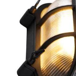 Industrielle Wand- und Deckenleuchte schwarz oval IP44 - Noutica