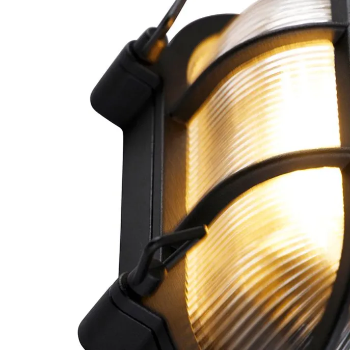 Industrielle Wand- und Deckenleuchte schwarz oval IP44 - Noutica