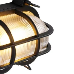 Industrielle Wand- und Deckenleuchte schwarz oval IP44 - Noutica