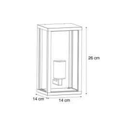Industrielle Wandleuchte Holzoptik 26 cm IP44 - Charlois