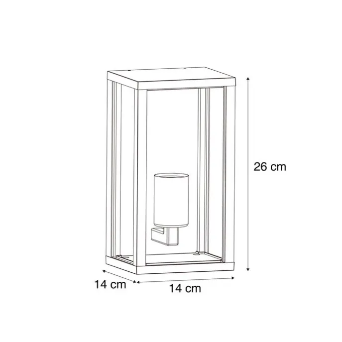 Industrielle Wandleuchte Holzoptik 26 cm IP44 - Charlois