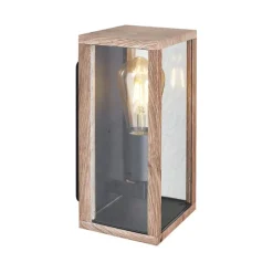 Industrielle Wandleuchte Holzoptik 26 cm IP44 - Charlois