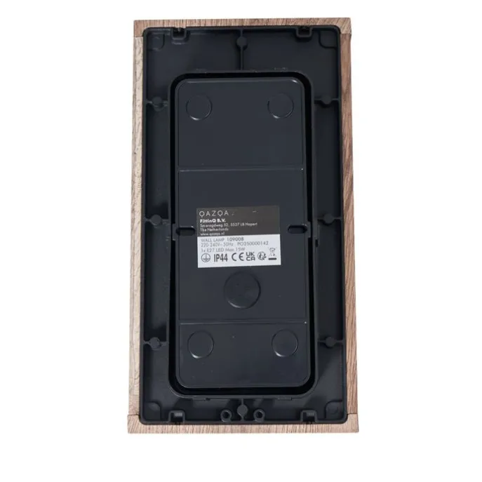 Industrielle Wandleuchte Holzoptik 26 cm IP44 - Charlois