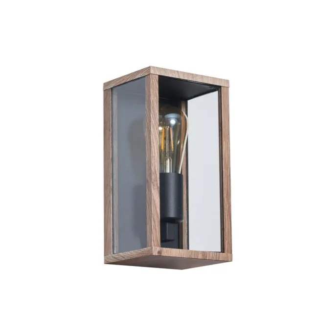Industrielle Wandleuchte Holzoptik 26 cm IP44 - Charlois