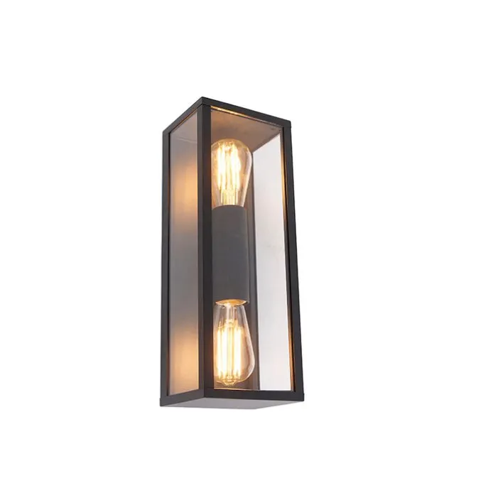 Industrielle Wandleuchte schwarz 38 cm 2-Licht IP44 - Charlois