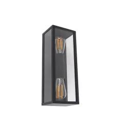 Industrielle Wandleuchte schwarz 38 cm 2-Licht IP44 - Charlois