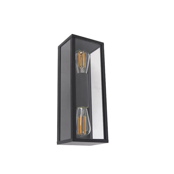 Industrielle Wandleuchte schwarz 38 cm 2-Licht IP44 - Charlois