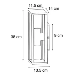 Industrielle Wandleuchte schwarz 38 cm 2-Licht IP44 - Charlois