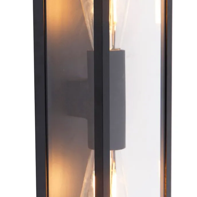 Industrielle Wandleuchte schwarz 38 cm 2-Licht IP44 - Charlois