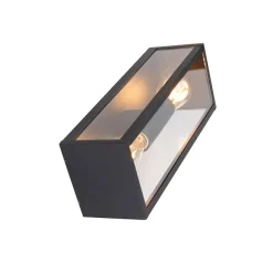 Industrielle Wandleuchte schwarz 38 cm 2-Licht IP44 - Charlois