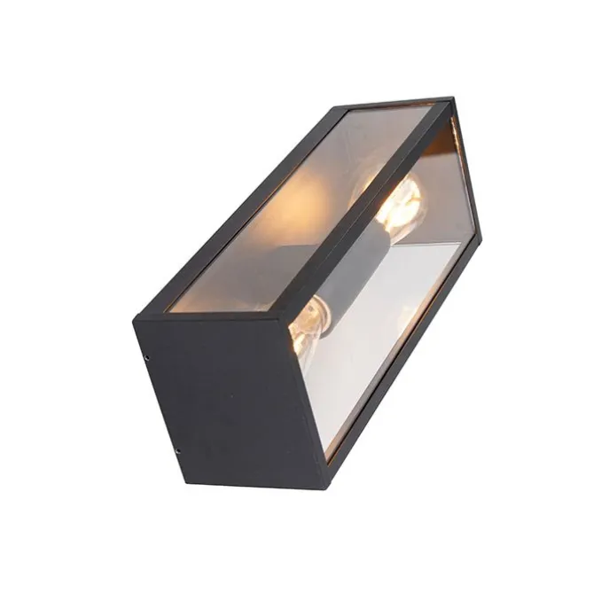 Industrielle Wandleuchte schwarz 38 cm 2-Licht IP44 - Charlois