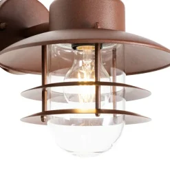 Industrielle Wandleuchte Rostbraun IP44 - Shell