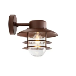 Industrielle Wandleuchte Rostbraun IP44 - Shell
