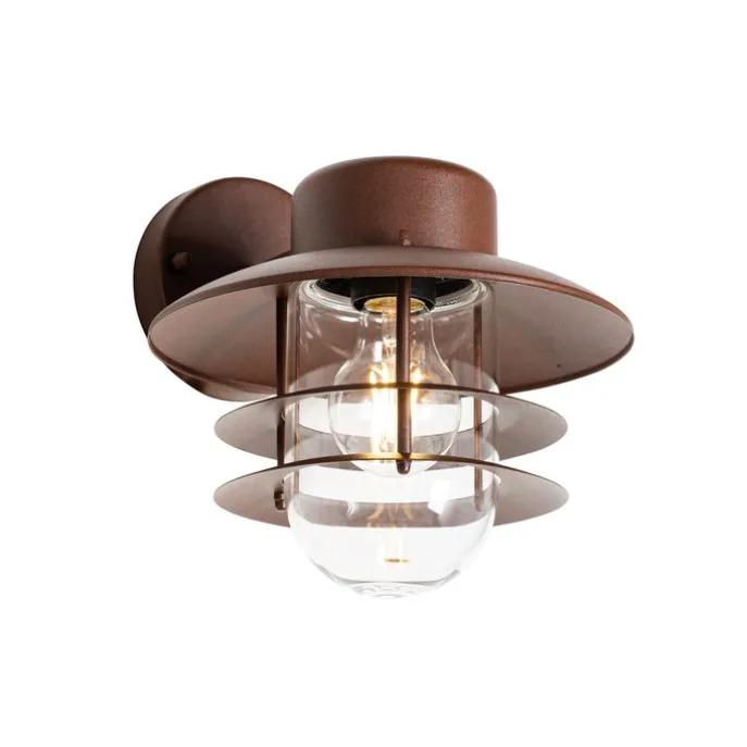 Industrielle Wandleuchte Rostbraun IP44 - Shell