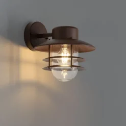 Industrielle Wandleuchte Rostbraun IP44 - Shell