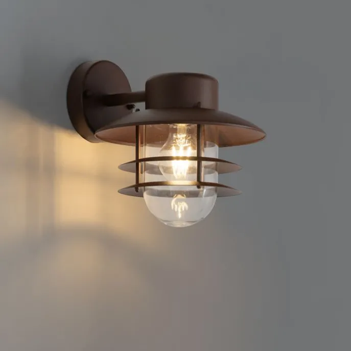 Industrielle Wandleuchte Rostbraun IP44 - Shell