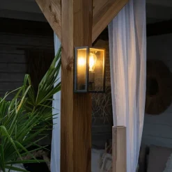 Industrielle Wandleuchte schwarz 26 cm IP44 - Charlois