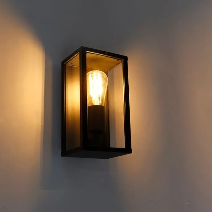 Industrielle Wandleuchte schwarz 26 cm IP44 - Charlois