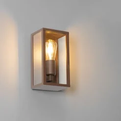 Industrielle Wandleuchte rostbraun 26 cm IP44 - Charlois