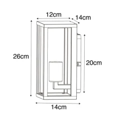 Industrielle Wandleuchte rostbraun 26 cm IP44 - Charlois