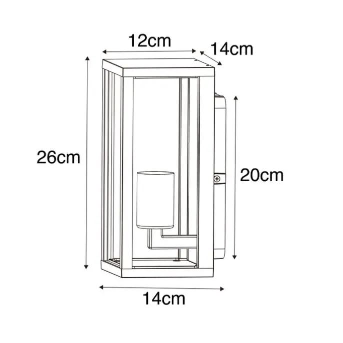 Industrielle Wandleuchte rostbraun 26 cm IP44 - Charlois