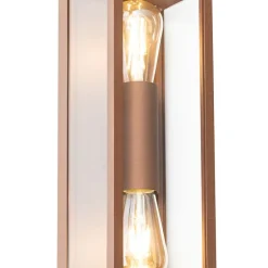 Industrielle Wandleuchte rostbraun 38 cm 2-flammig IP44 - Charlois