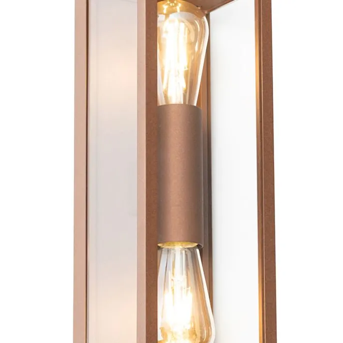 Industrielle Wandleuchte rostbraun 38 cm 2-flammig IP44 - Charlois