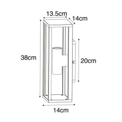 Industrielle Wandleuchte rostbraun 38 cm 2-flammig IP44 - Charlois