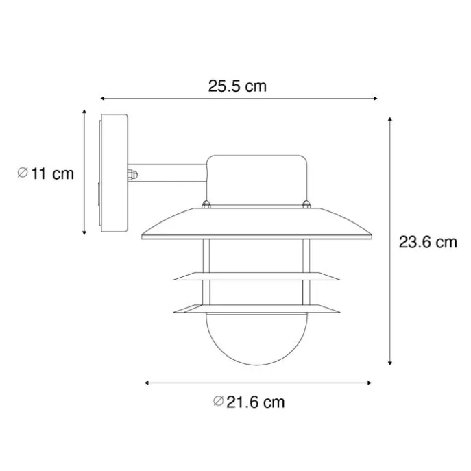 Industrielle Wandleuchte Stahl IP44 - Shell