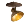 Industrieller Deckenspot Bronze mit Holz 30 cm - Mangos