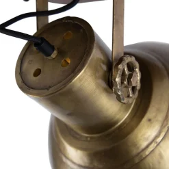 Industrieller Deckenspot Bronze mit Holz 30 cm - Mangos