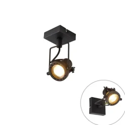 Industrieller Deckenspot schwarz verstellbar GU10 50mm - Suplux