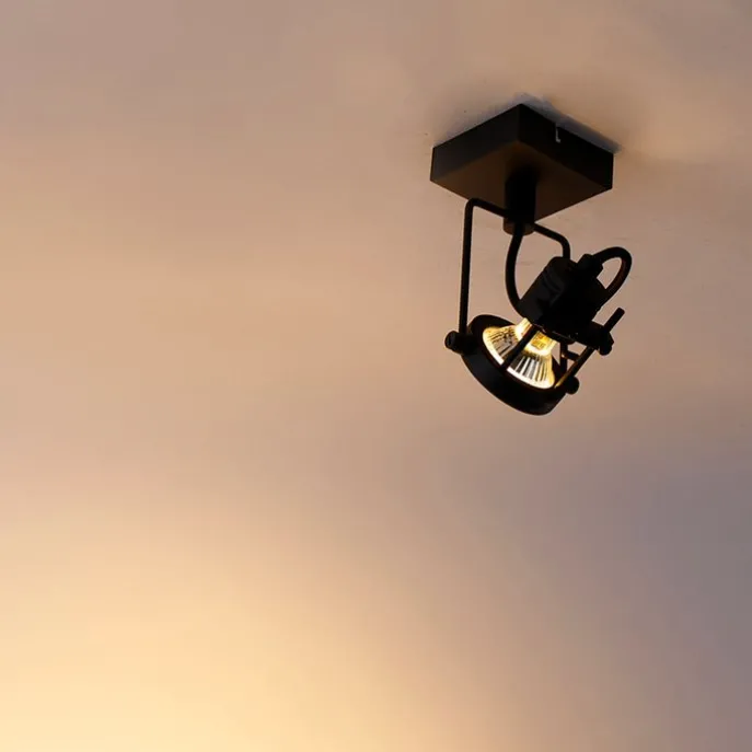 Industrieller Deckenspot schwarz verstellbar GU10 50mm - Suplux