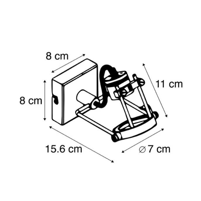 Industrieller Deckenspot schwarz verstellbar GU10 50mm - Suplux