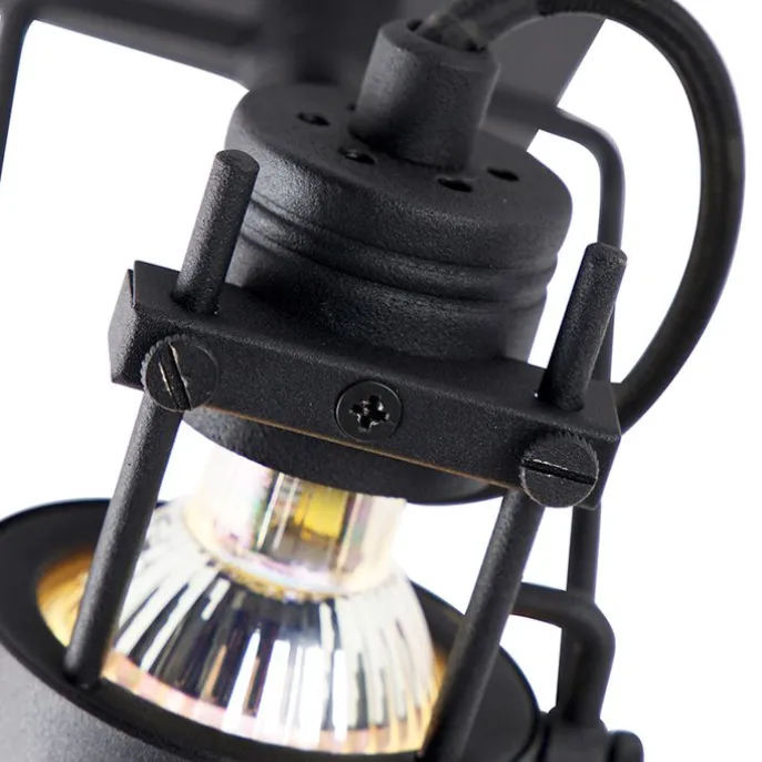 Industrieller Deckenspot schwarz verstellbar GU10 50mm - Suplux