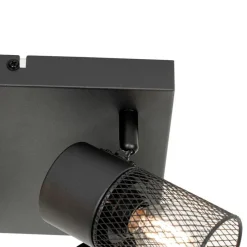 Industrieller Deckenstrahler schwarz 4-flammig verstellbar - Jim