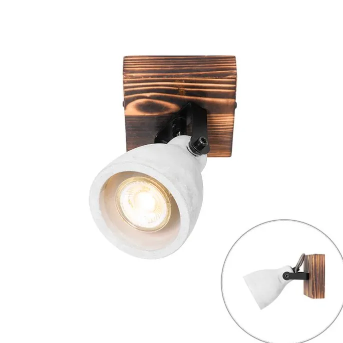 Industrieller Deckenstrahler Holz mit Beton - Creto