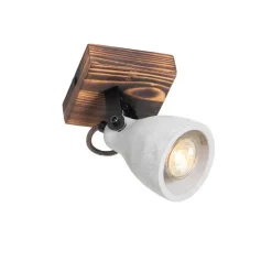 Industrieller Deckenstrahler Holz mit Beton - Creto