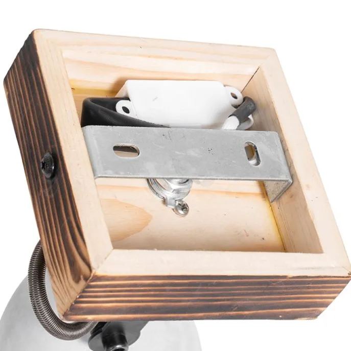 Industrieller Deckenstrahler Holz mit Beton - Creto