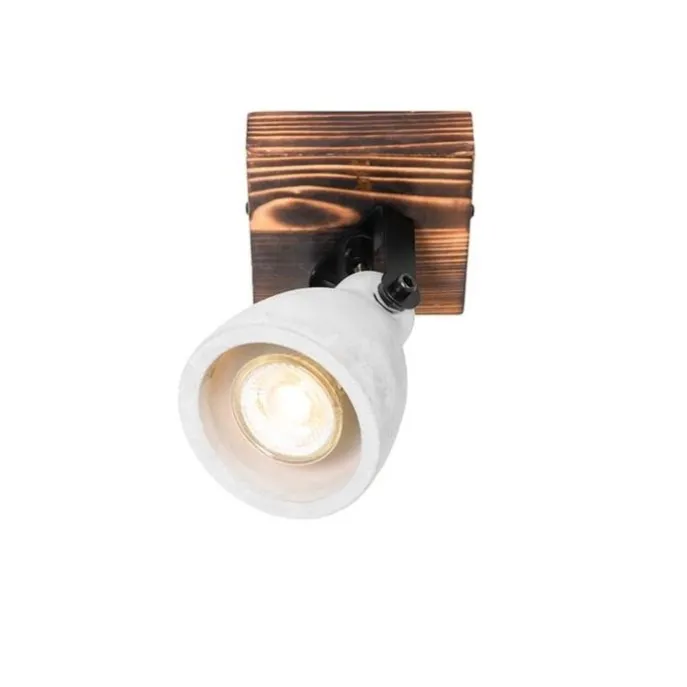 Industrieller Deckenstrahler Holz mit Beton - Creto