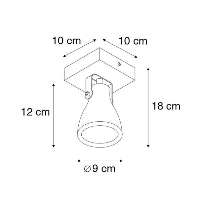 Industrieller Deckenstrahler Holz mit Beton - Creto