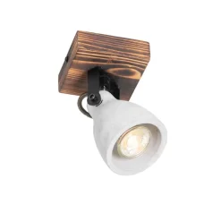 Industrieller Deckenstrahler Holz mit Beton - Creto