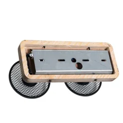 Industrieller Deckenstrahler schwarz mit Holz 2-flammig - Jasmijn