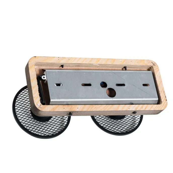 Industrieller Deckenstrahler schwarz mit Holz 2-flammig - Jasmijn