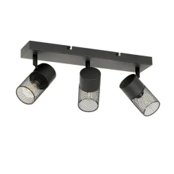 Industrieller Deckenstrahler schwarz 3-flammig verstellbar - Jim